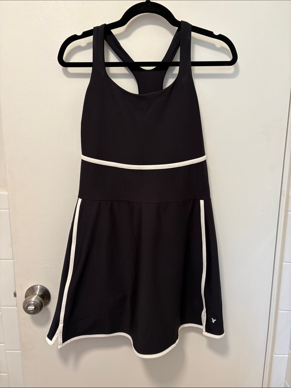 Old Navy Black Athletic Tank Dress with White Trim